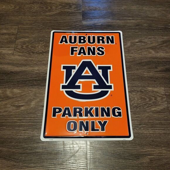 Auburn University Eagle Auburn Fans Parking Only Metal Sign 18" x 12" - Picture 1 of 4